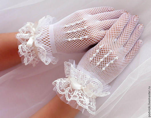 Перчатки свадебные. Одежда и аксессуары - ручной работы. Фото 2