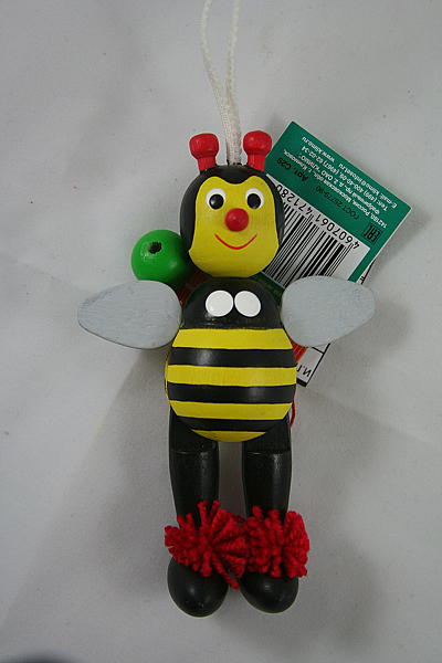 Игрушка - дергунчик  "Пчелка Жужа". Игрушки животные - ручной работы. Фото 2
