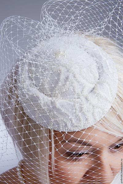 Свадебная шляпа "Вивиан". Одежда и аксессуары - ручной работы. Фото 4