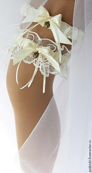 Подвязка для невесты свадебная -Комплект "Кружевной". Одежда и аксессуары - ручной работы. Фото 2