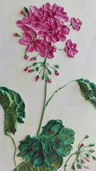 Панно Пеларгония. Картины цветов - ручной работы. Фото 4