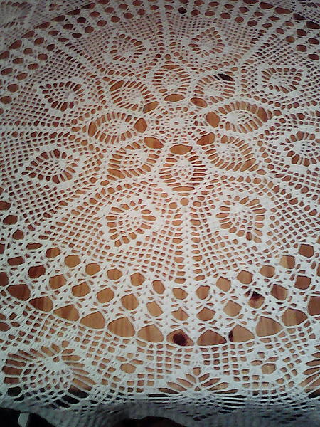 Скатерть вязаная ажурная. Текстиль, ковры - ручной работы. Фото 5