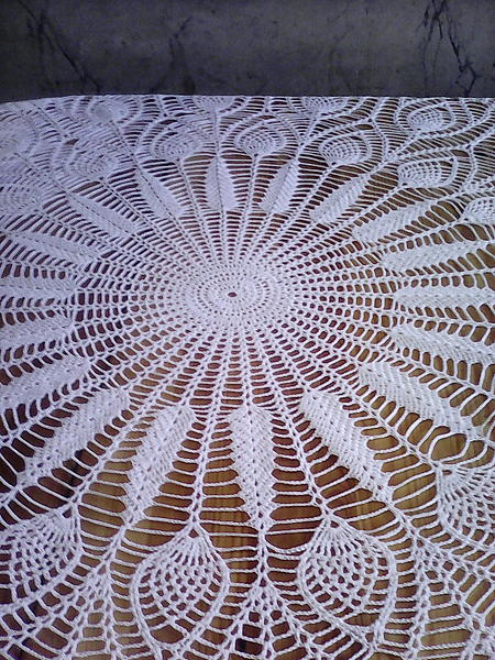 Скатерть вязаная круглая. Текстиль, ковры - ручной работы. Фото 3