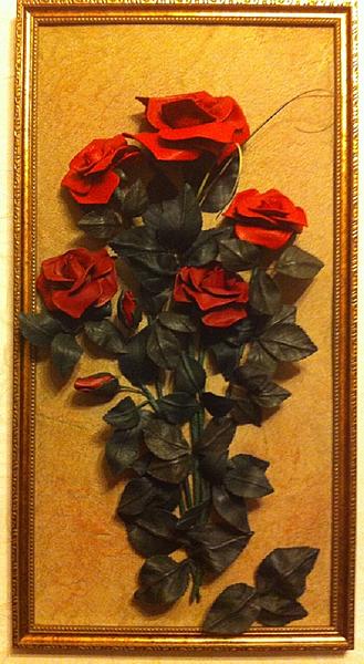 Картина"Красные розы. Картины цветов - ручной работы.