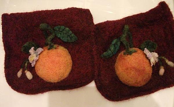 Декоративные карманы. Апельсины.. Кофты и свитера - ручной работы. Фото 4