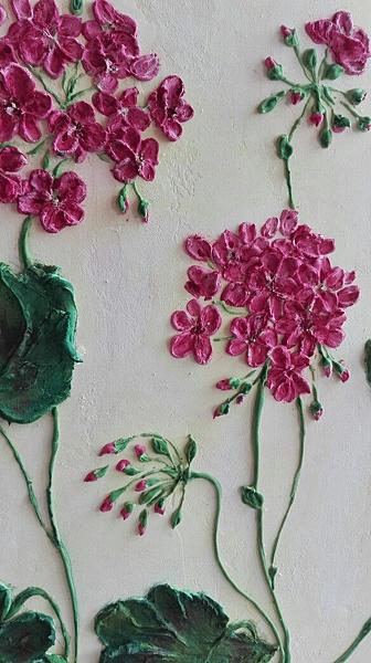 Панно Пеларгония. Картины цветов - ручной работы. Фото 3
