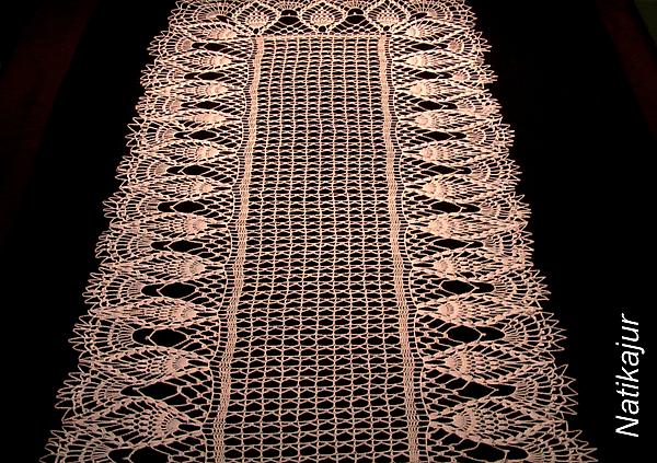 Салфетка-дорожка "Волшебных кружев кисея". Текстиль, ковры - ручной работы. Фото 3