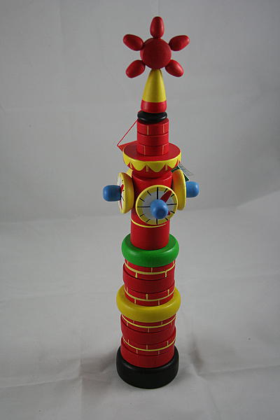 Игрушка-пирамидка "Часовая башня". Развивающие игрушки - ручной работы.