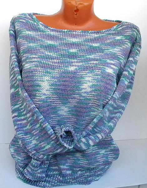 Пуловер женский вязаный из Итальянского хлопка. Кофты и свитера - ручной работы. Фото 2