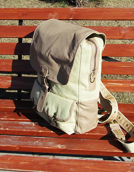 Рюкзак мужской из натуральной кожи и льняного текстиля МАГЕЛЛАН. Рюкзаки - ручной работы. Фото 7