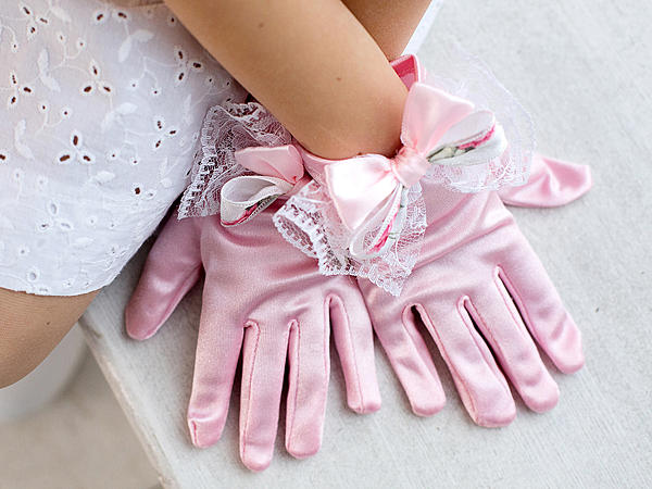 Перчатки и заколка для девочки "Марта". Детские аксессуары - ручной работы. Фото 2