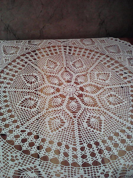 Скатерть вязаная ажурная. Текстиль, ковры - ручной работы. Фото 2
