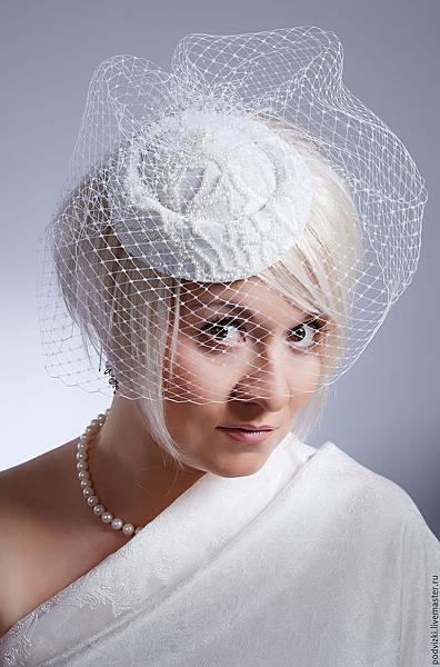 Свадебная шляпа "Вивиан". Одежда и аксессуары - ручной работы. Фото 6