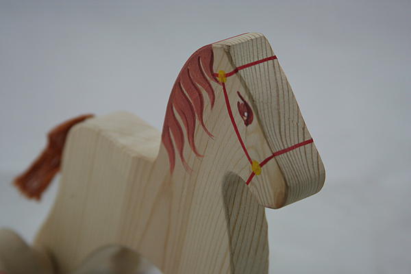 Игрушка-каталка "Лошадка" (неокрашенная). Игрушки животные - ручной работы. Фото 3