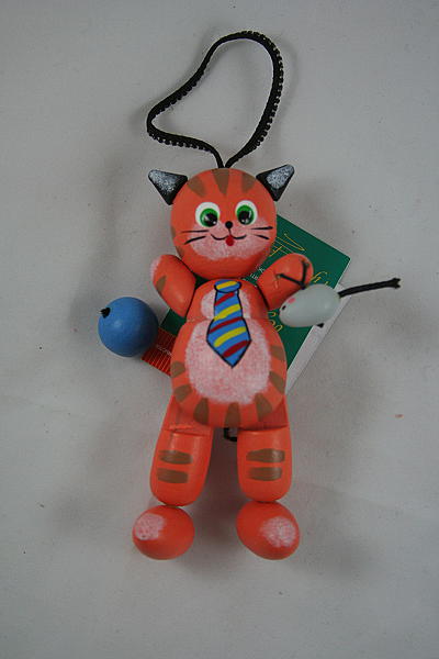 Игрушка - дергунчик  "Рыжий кот". Игрушки животные - ручной работы. Фото 2