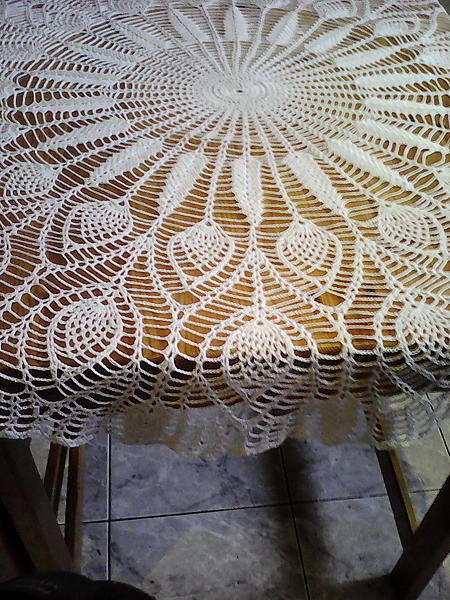Скатерть вязаная круглая. Текстиль, ковры - ручной работы. Фото 4