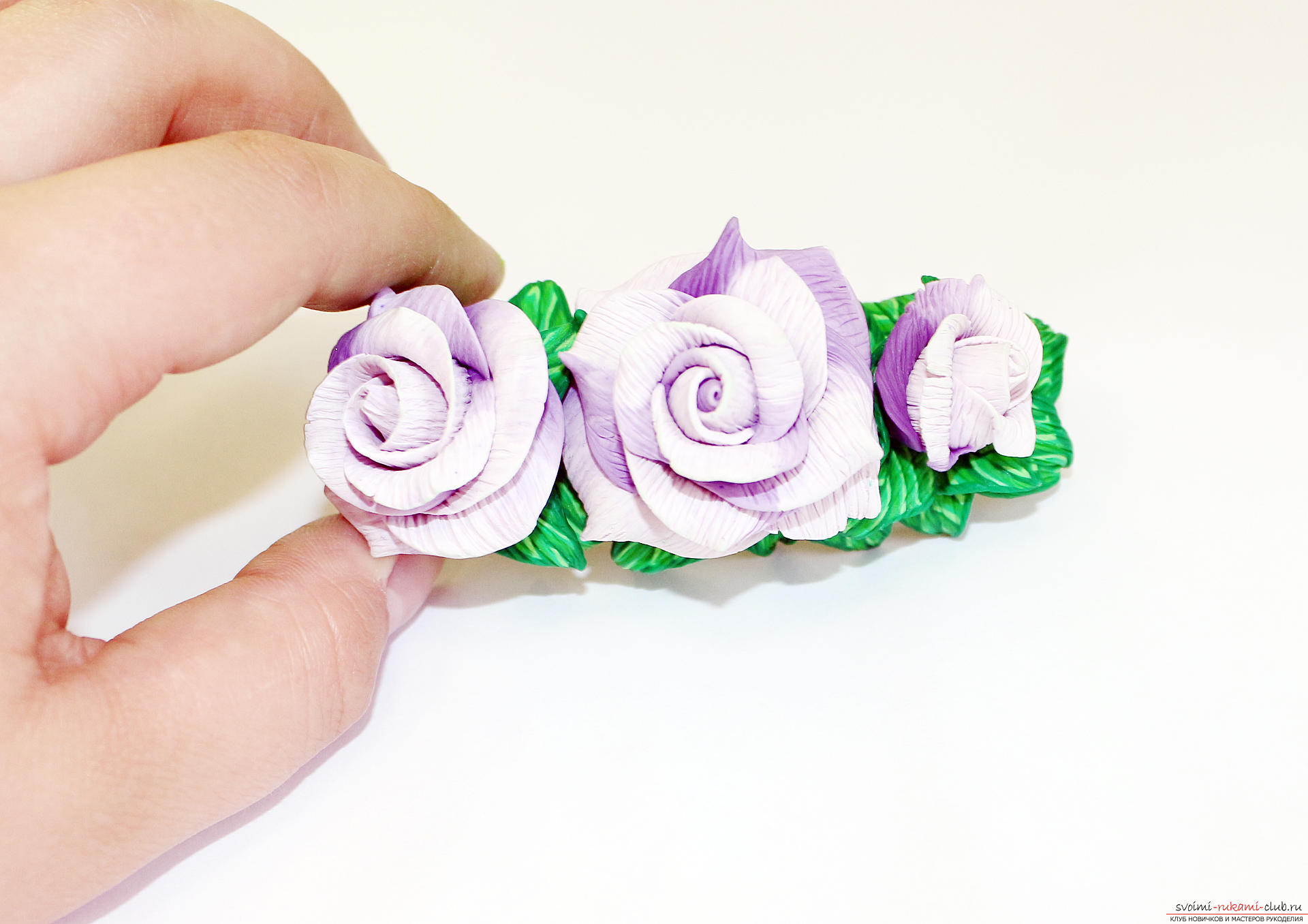 Этот мастер-класс с фото и описанием научит как сделать цветы - розы - из полимерной глины в технике текстурирование.. Фото №86