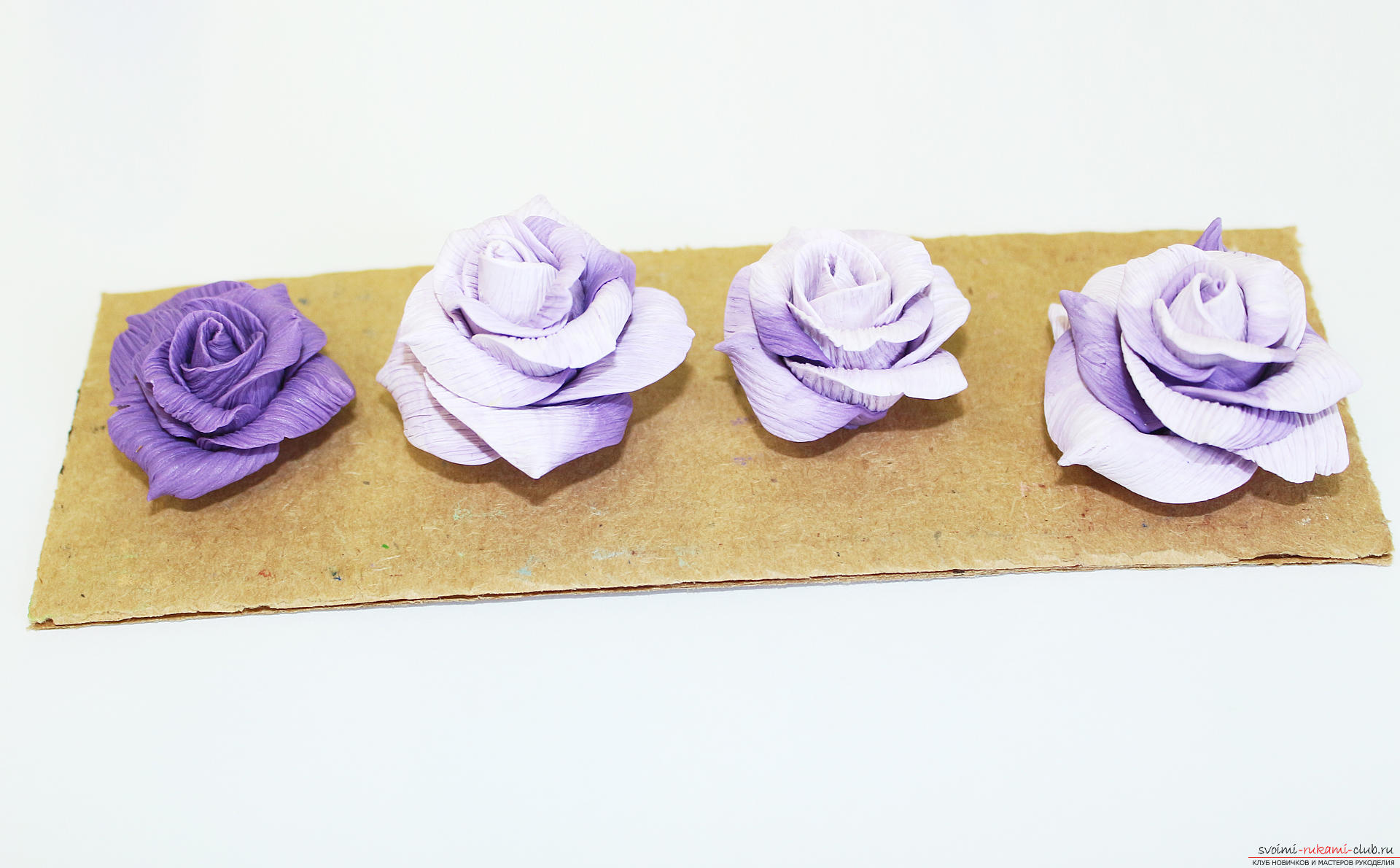 Этот мастер-класс с фото и описанием научит как сделать цветы - розы - из полимерной глины в технике текстурирование.. Фото №40