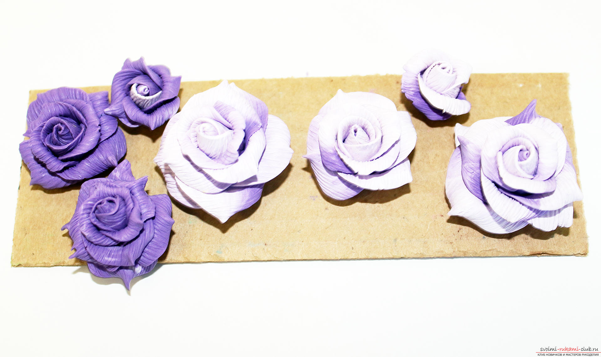 Этот мастер-класс с фото и описанием научит как сделать цветы - розы - из полимерной глины в технике текстурирование.. Фото №41