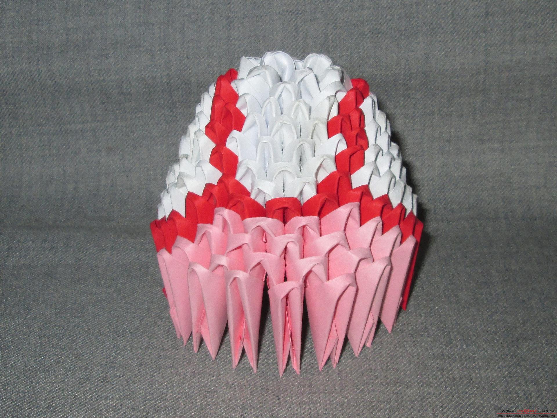 Этот мастер-класс расскажет как сделать своими руками из модульных оригами из бумаги русскую красавицу.. Фото №18