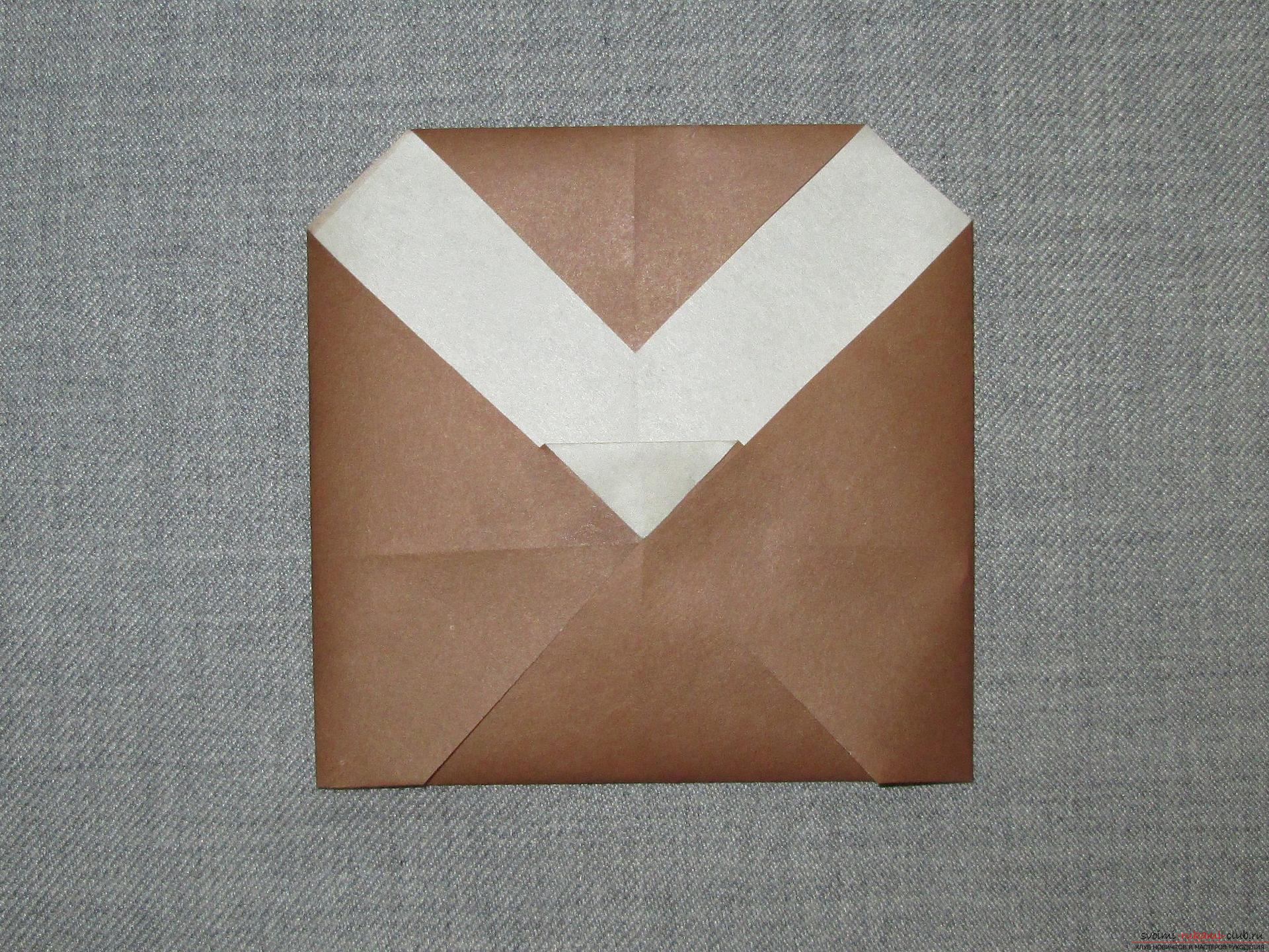 Этот подробный мастер-класс оригами из бумаги для детей 5 лет научит как сделать своими руками совушку.. Фото №6