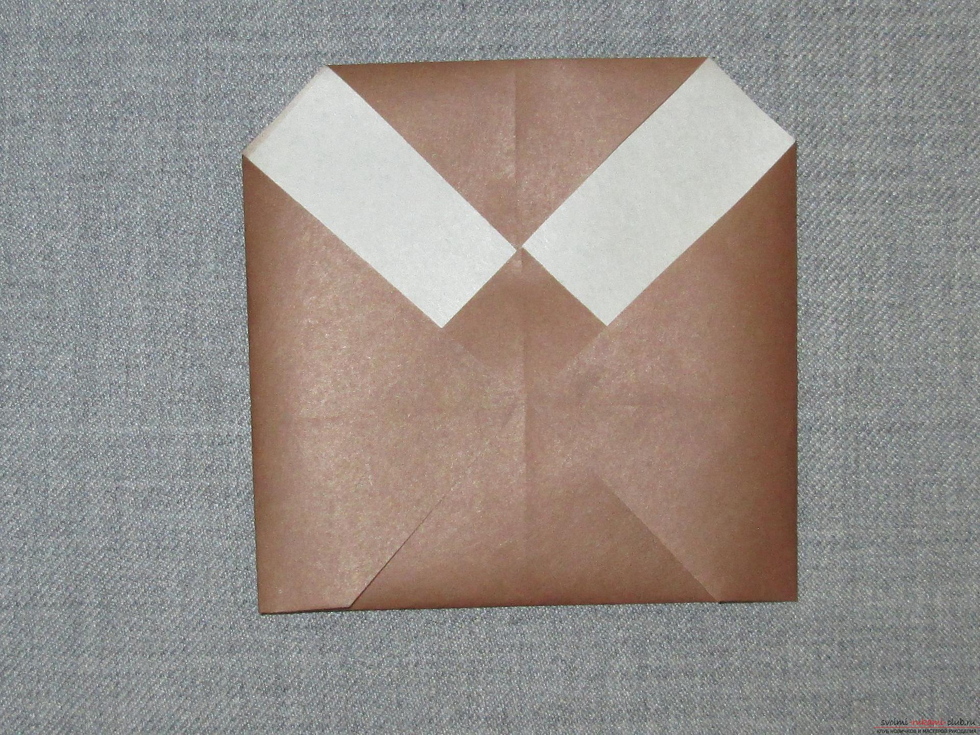 Этот подробный мастер-класс оригами из бумаги для детей 5 лет научит как сделать своими руками совушку.. Фото №5