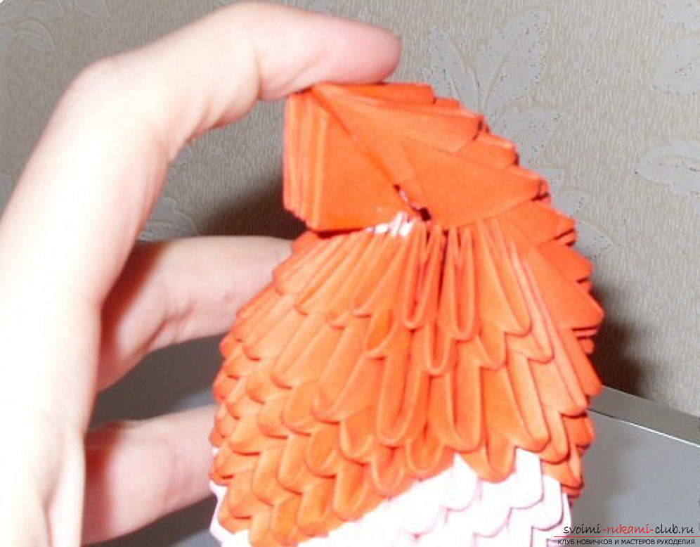 Исполняем птицу-попугая по схеме оригами, оригами животных из бумаги своими руками