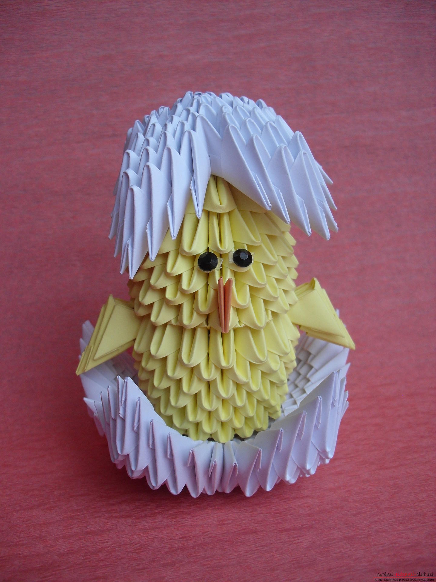 Этот мастер-класс модульного оригами со схемой поможет изготовить цыпленка.. Фото №1