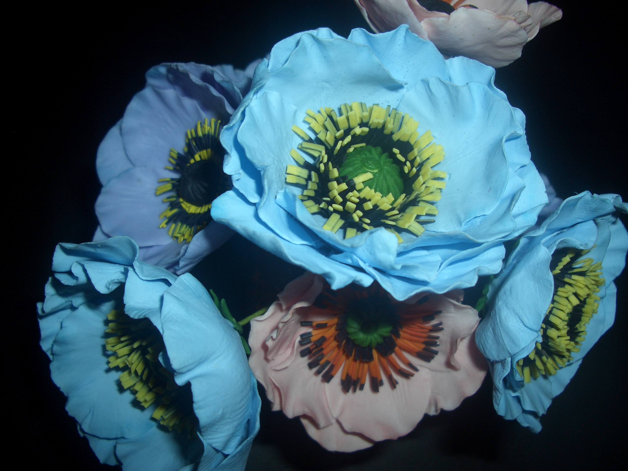 Цветы из холодного фарфора -  анемоны. Фото №1